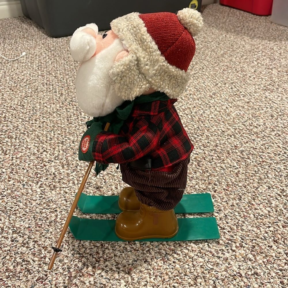 Santa Skier Rockin' Roller MusicAnimated Plush Doll (Doesn't Work/Nice Display) - Picture 2 of 2